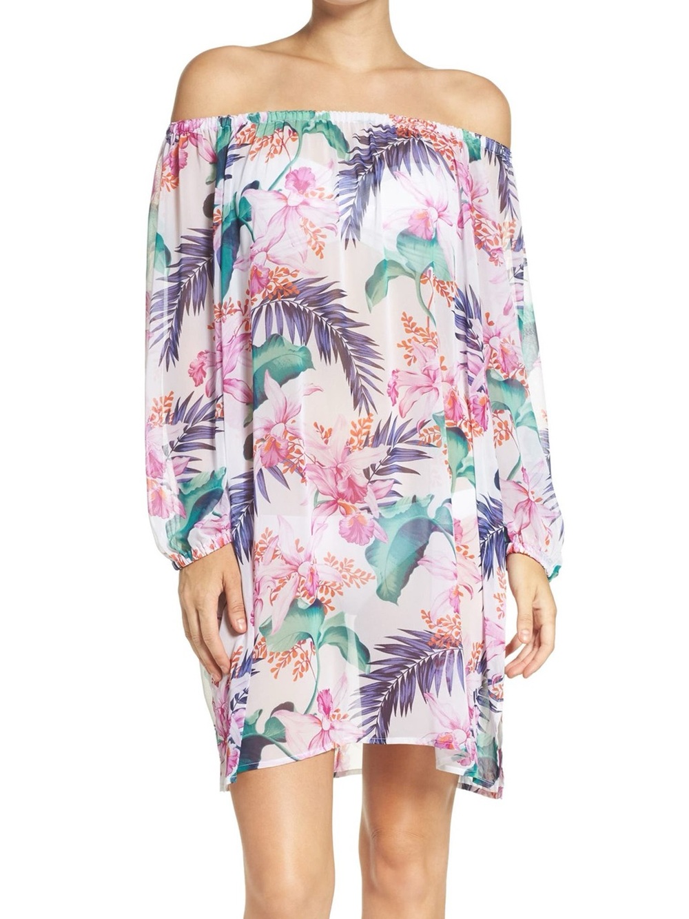 Tommy Bahama Orchid Canopy Off the Shoulder Cover-Up Tunic